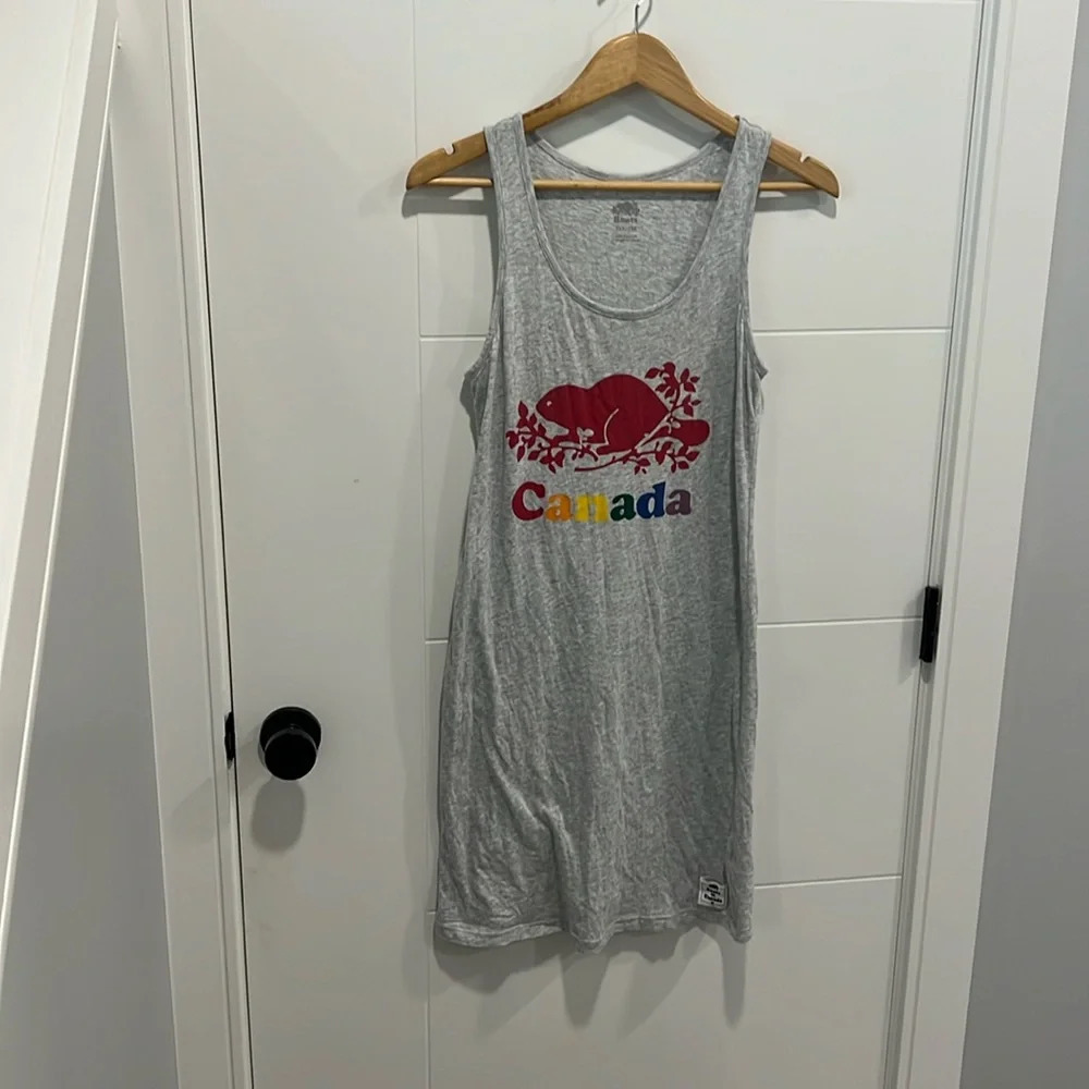 Roots gray  rainbow themed summer dress size XXS